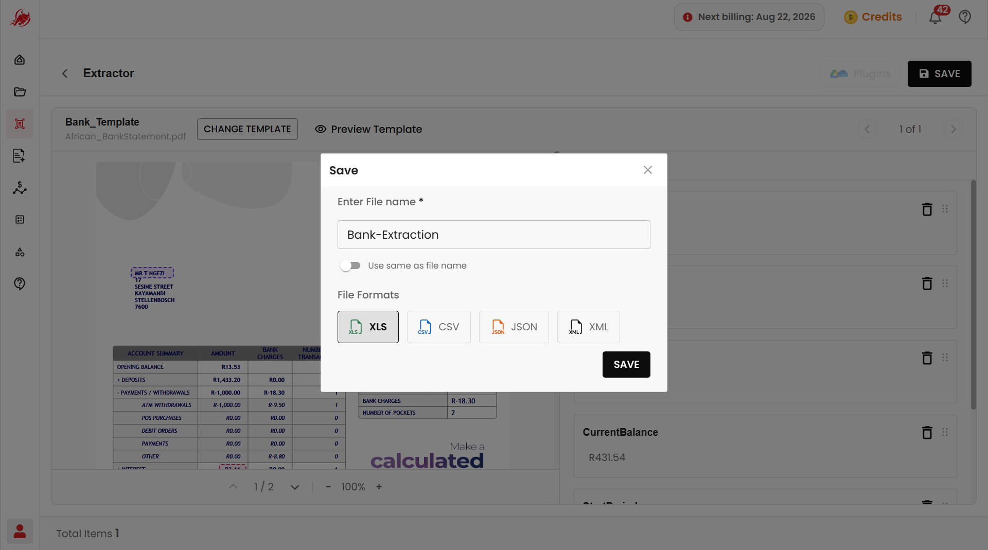 Save results to Workspace