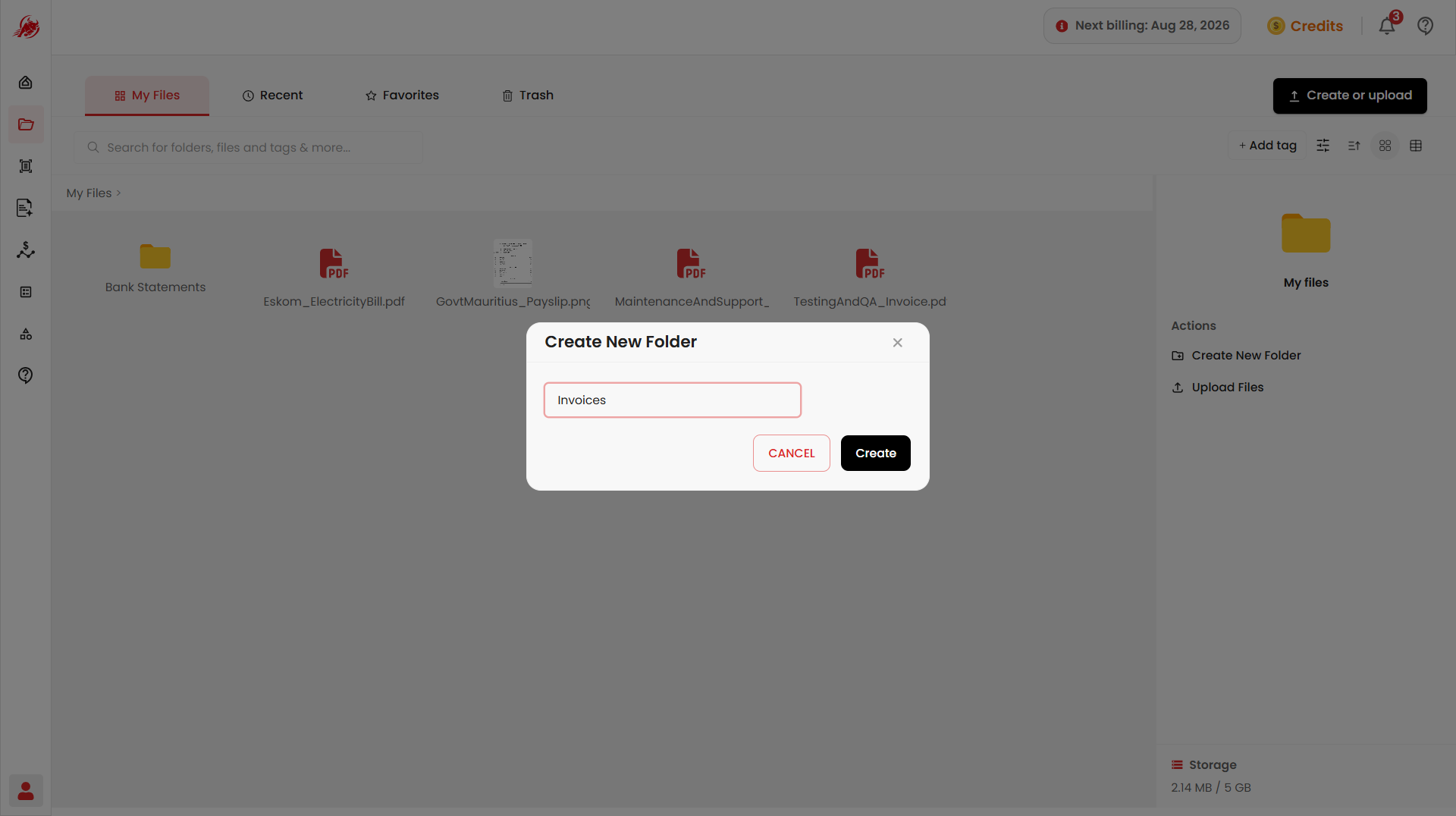 Create new folder