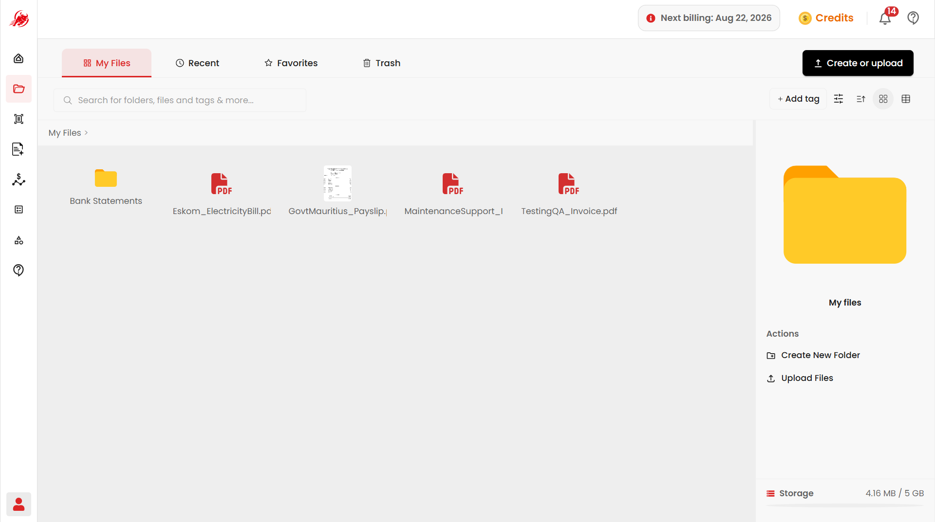 My Files page