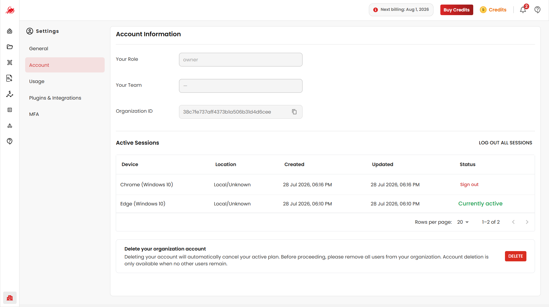 Account Settings