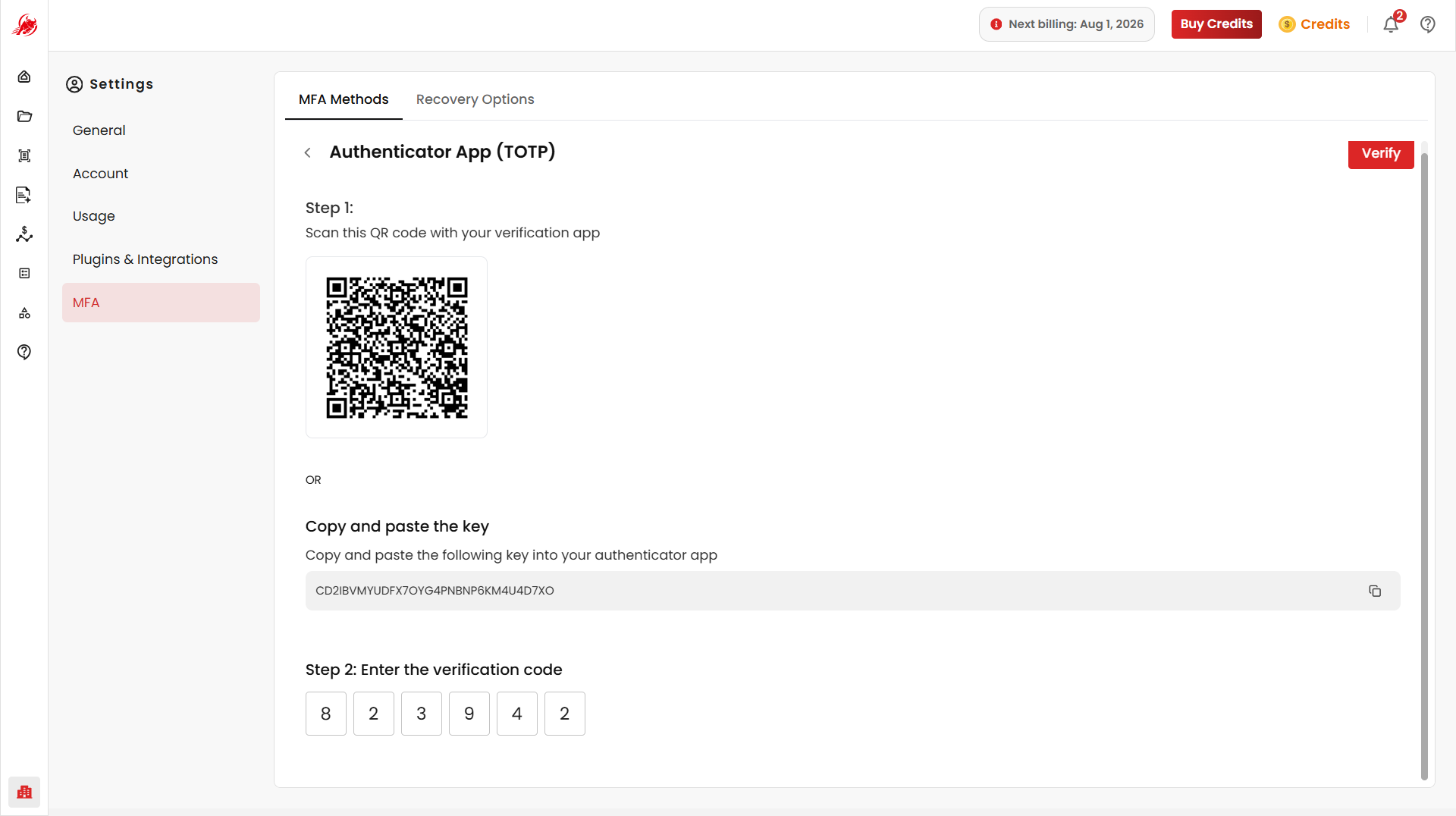 Authenticator App Page