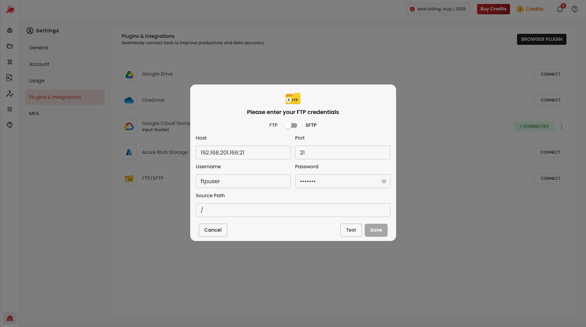 Connect FTP