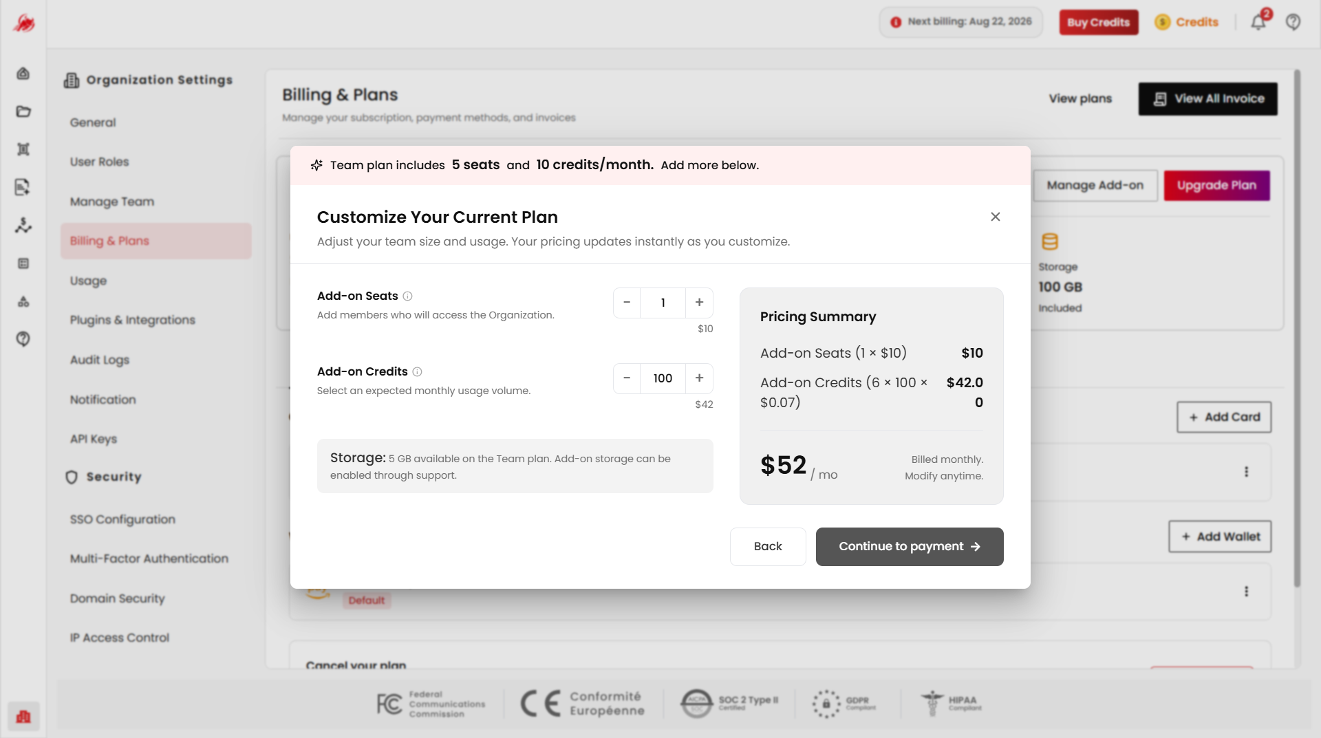 Customize Current Plan