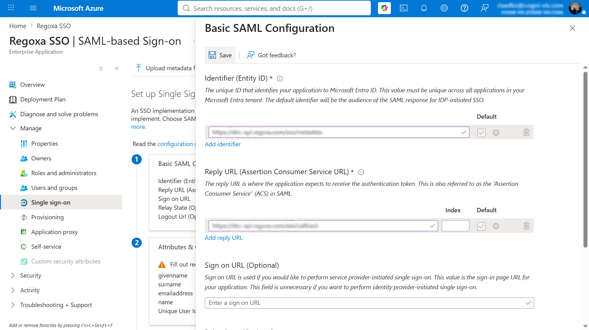 Basic SAML Configuration