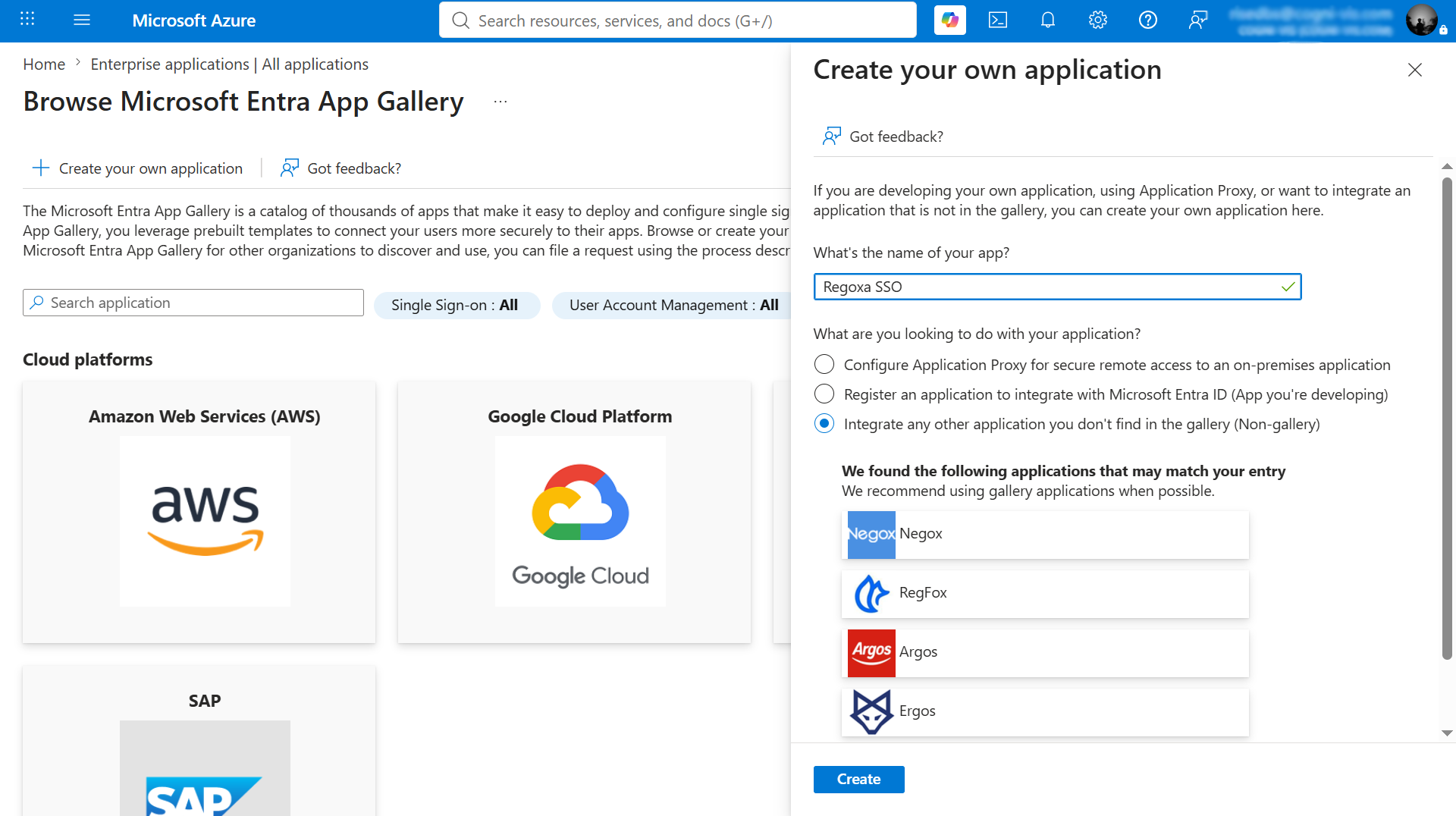 Create new application