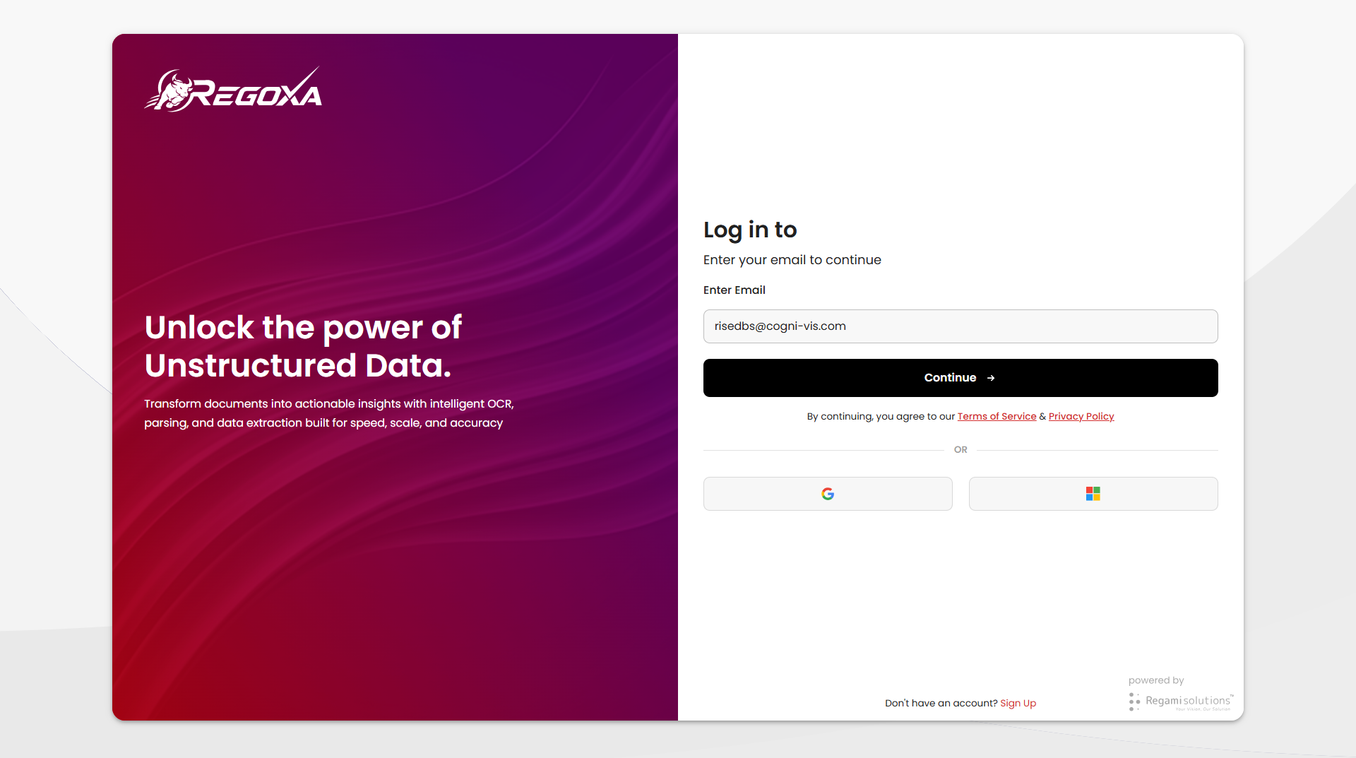 Log In Using Email