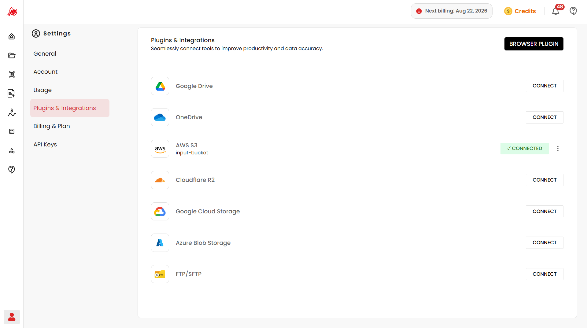 AWS S3 connected