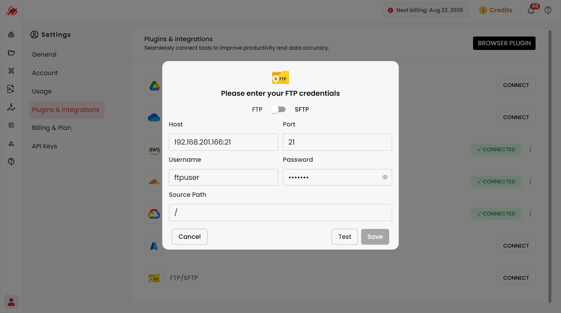 Connect FTP