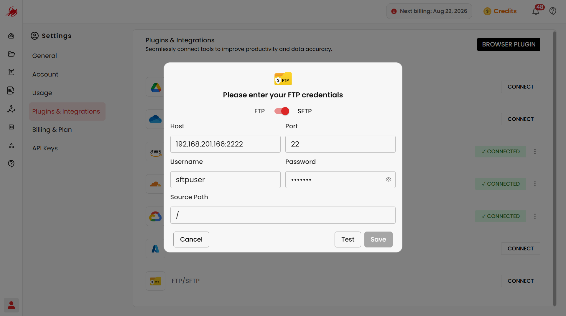 Connect SFTP