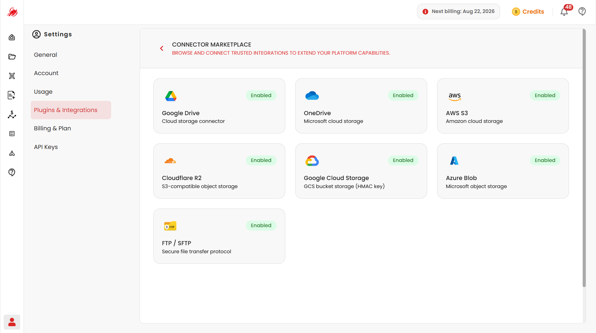 Connector marketplace