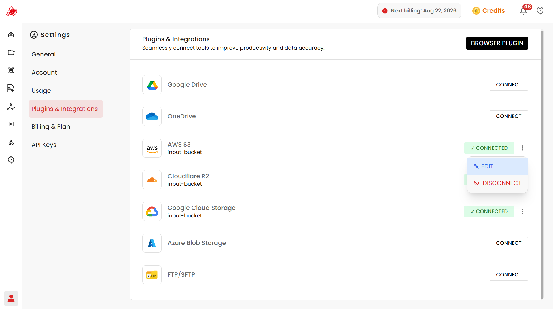 Manage a plugin