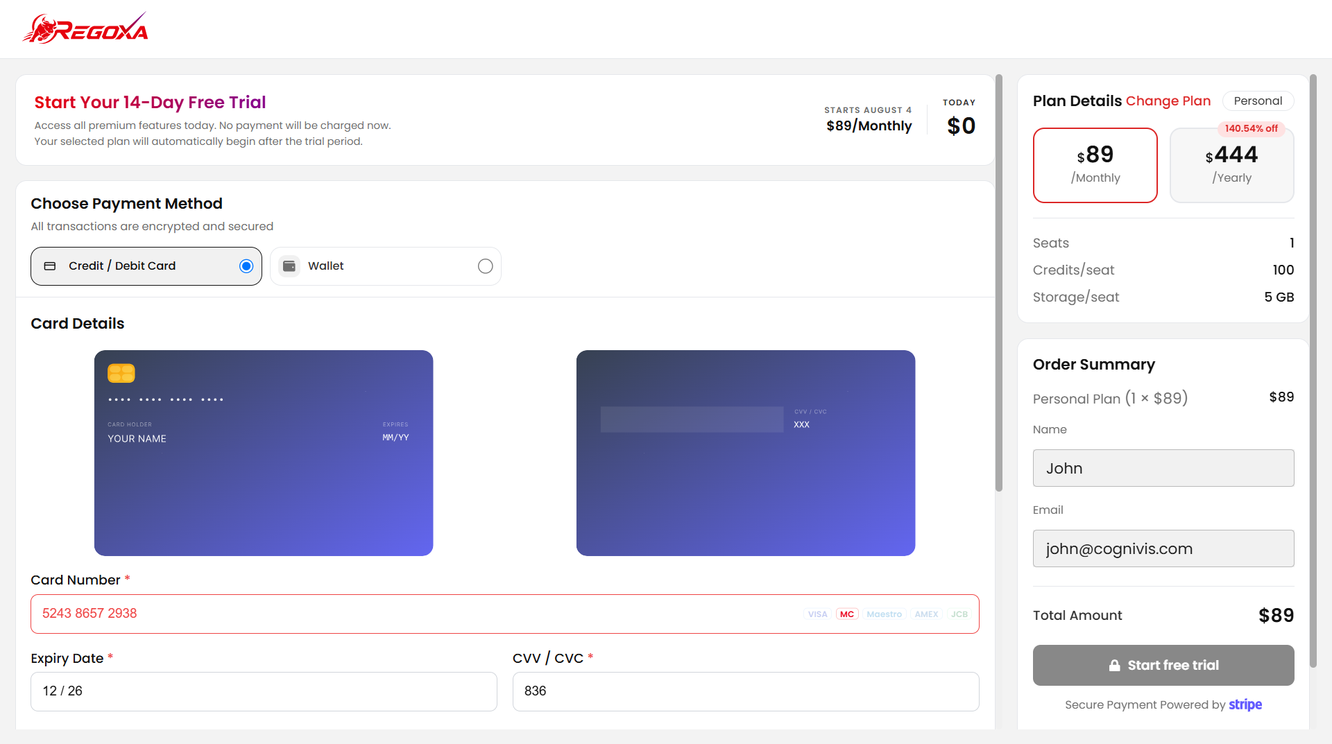 Choosing a payment method