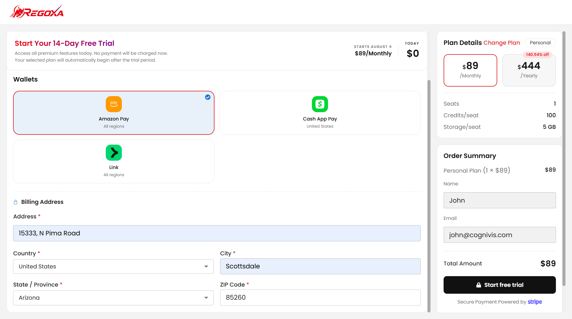Choosing a payment method